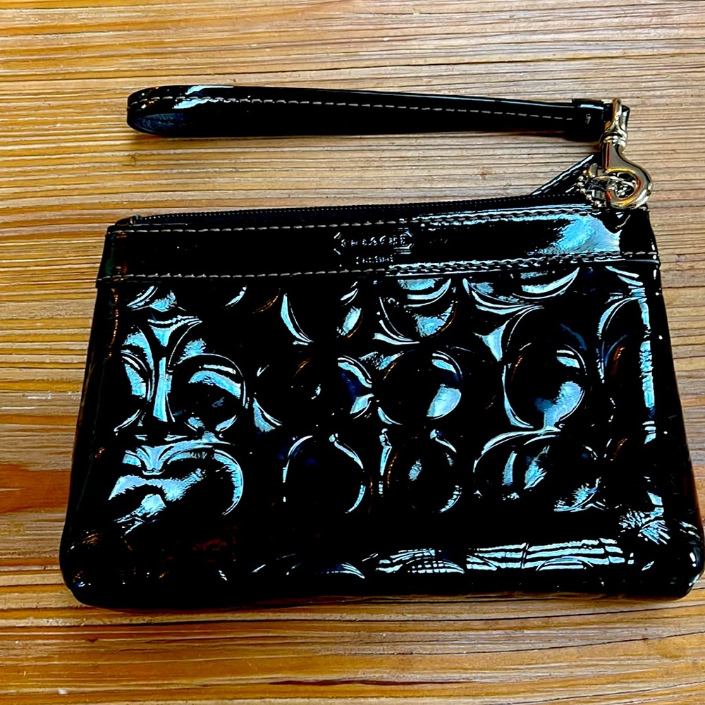 Coach patent leather wristlet